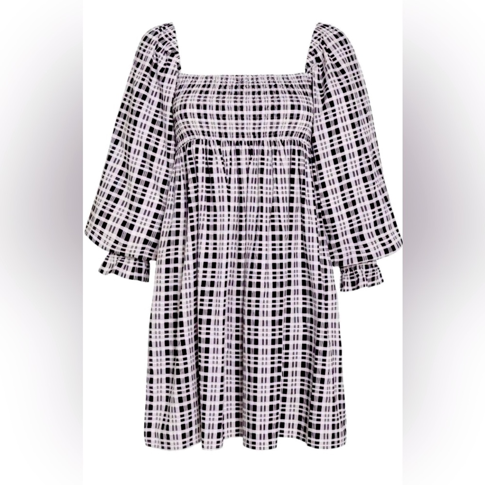 Faithful the Brand Delano Check Mini Dress Size 6